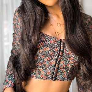 NWT / ZARA FLORAL PRINT CROP TOP